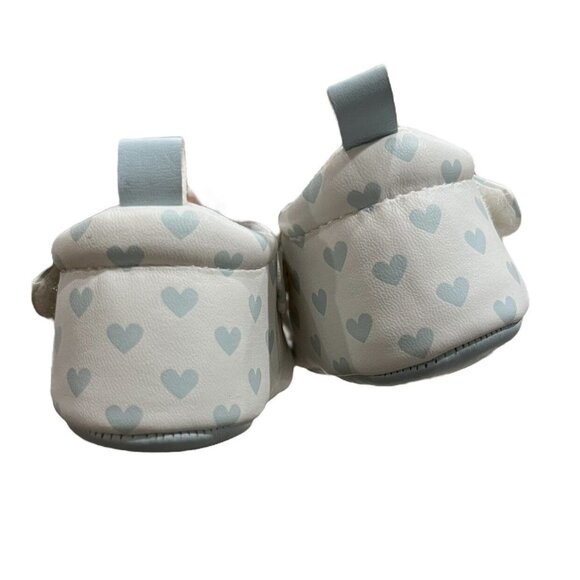 NEW Rosie Pope Sz 1 (0-3m) Aqua Blue Heart Crib Shoes - Picture 8 of 11